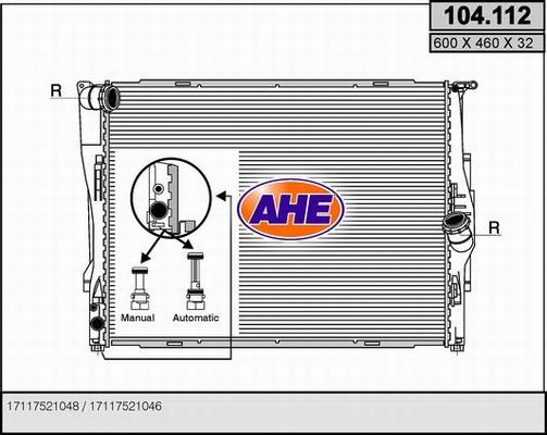 AHE 104.112 - Радіатор, охолодження двигуна avtolavka.club