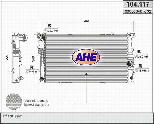 AHE 104.117 - Радіатор, охолодження двигуна avtolavka.club