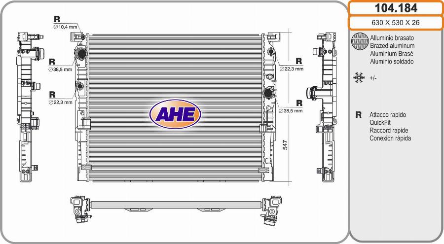 AHE 104.184 - Радіатор, охолодження двигуна avtolavka.club