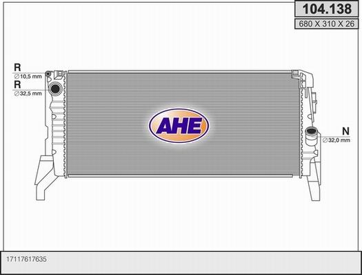 AHE 104.138 - Радіатор, охолодження двигуна avtolavka.club