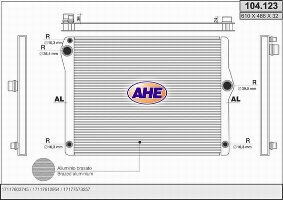 AHE 104.123 - Радіатор, охолодження двигуна avtolavka.club