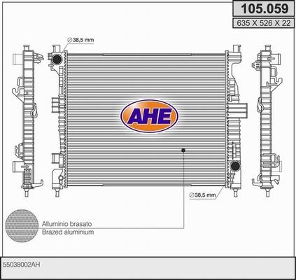 AHE 105.059 - Радіатор, охолодження двигуна avtolavka.club