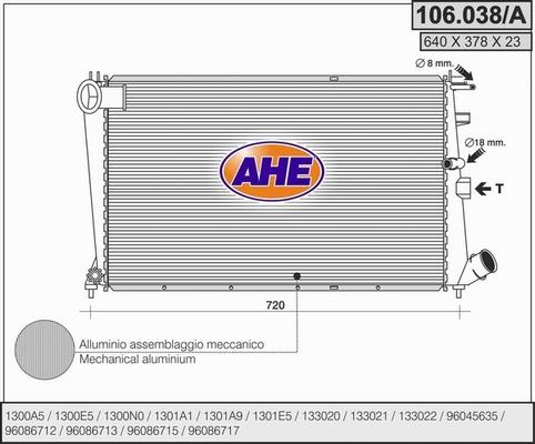 AHE 106.038/A - Радіатор, охолодження двигуна avtolavka.club