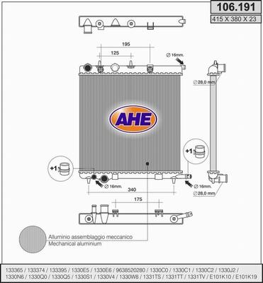 AHE 106.191 - Радіатор, охолодження двигуна avtolavka.club