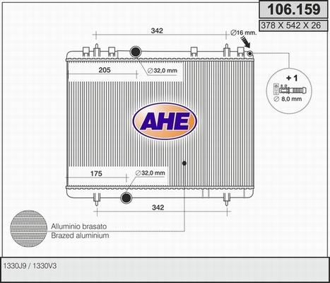 AHE 106.159 - Радіатор, охолодження двигуна avtolavka.club