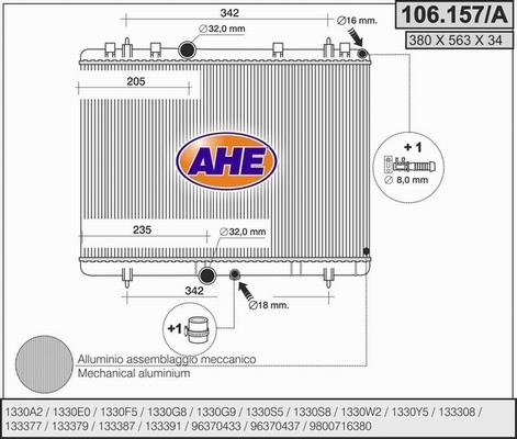 AHE 106.157/A - Радіатор, охолодження двигуна avtolavka.club