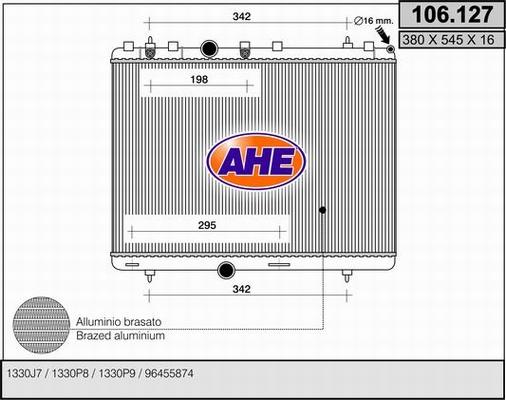 AHE 106.127 - Радіатор, охолодження двигуна avtolavka.club