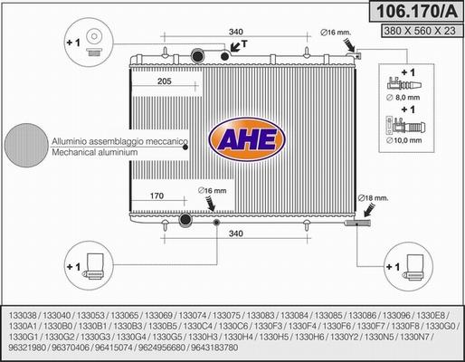 AHE 106.170/A - Радіатор, охолодження двигуна avtolavka.club