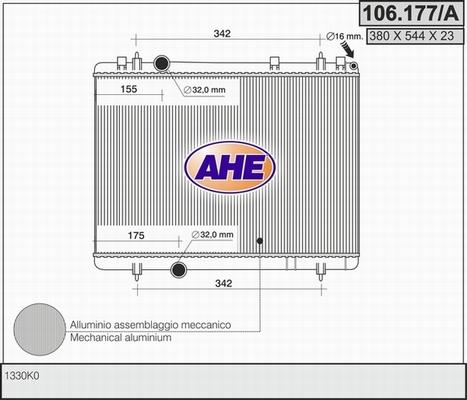 AHE 106.177/A - Радіатор, охолодження двигуна avtolavka.club