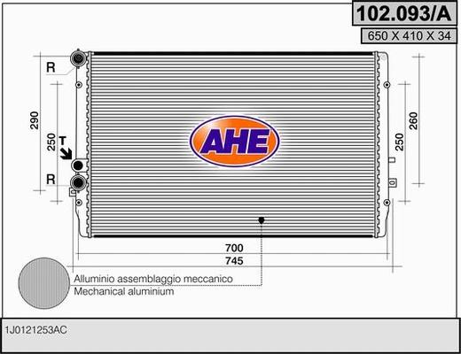AHE 102.093/A - Радіатор, охолодження двигуна avtolavka.club
