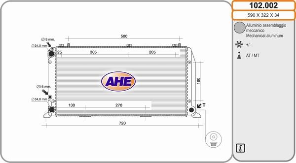 AHE 102.002 - Радіатор, охолодження двигуна avtolavka.club