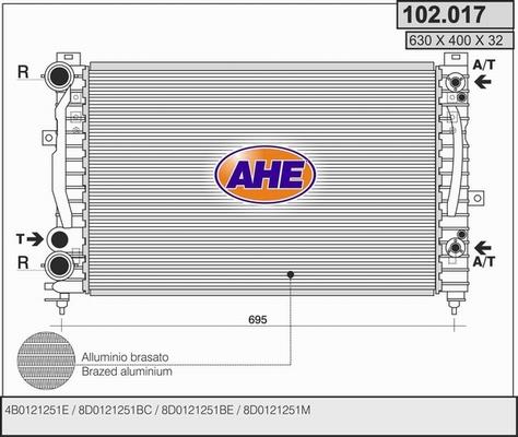 AHE 102.017 - Радіатор, охолодження двигуна avtolavka.club