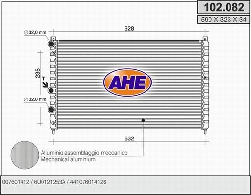AHE 102.082 - Радіатор, охолодження двигуна avtolavka.club