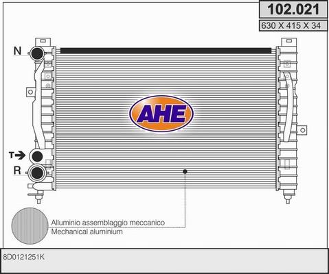 AHE 102.021 - Радіатор, охолодження двигуна avtolavka.club