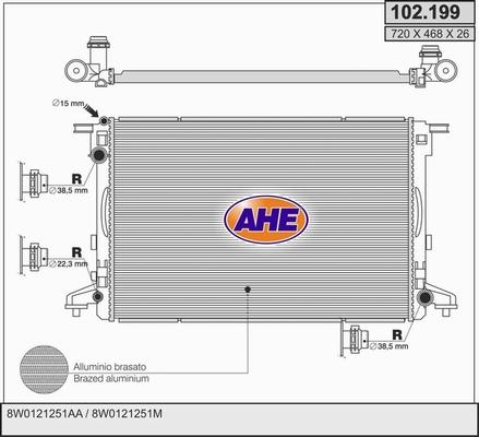 AHE 102.199 - Радіатор, охолодження двигуна avtolavka.club