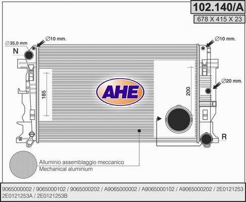 AHE 102.140/A - Радіатор, охолодження двигуна avtolavka.club