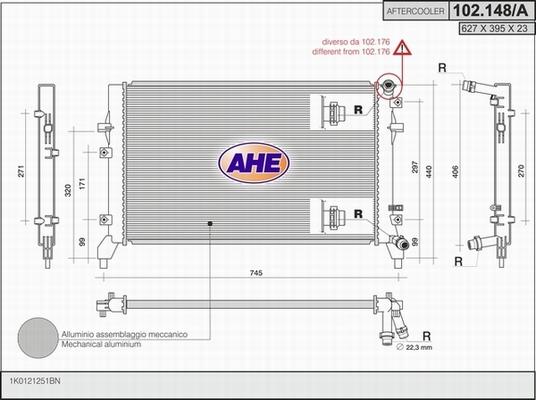 AHE 102.148/A - Радіатор, охолодження двигуна avtolavka.club