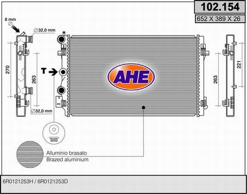 AHE 102.154 - Радіатор, охолодження двигуна avtolavka.club