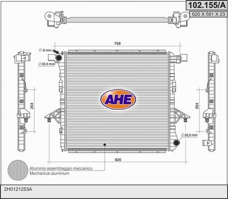 AHE 102.155/A - Радіатор, охолодження двигуна avtolavka.club