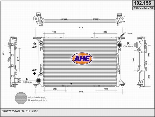 AHE 102.156 - Радіатор, охолодження двигуна avtolavka.club