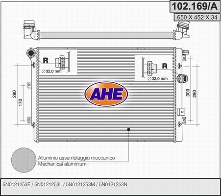 AHE 102.169/A - Радіатор, охолодження двигуна avtolavka.club