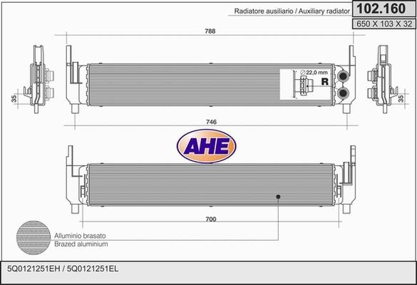 AHE 102.160 - Радіатор, охолодження двигуна avtolavka.club