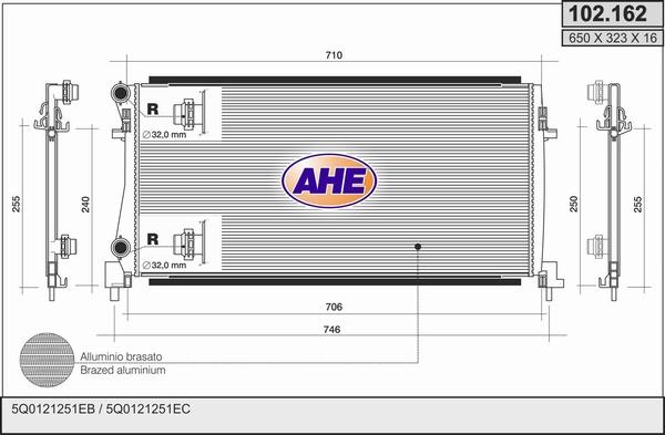 AHE 102.162 - Радіатор, охолодження двигуна avtolavka.club