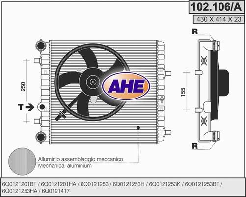 AHE 102.106/A - Радіатор, охолодження двигуна avtolavka.club