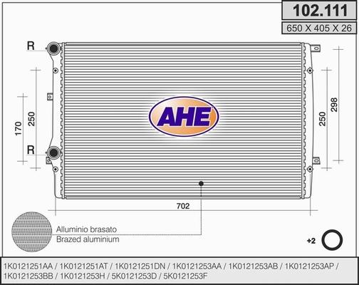 AHE 102.111 - Радіатор, охолодження двигуна avtolavka.club