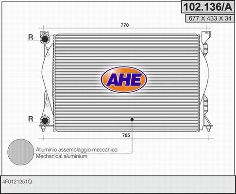 AHE 102.136/A - Радіатор, охолодження двигуна avtolavka.club