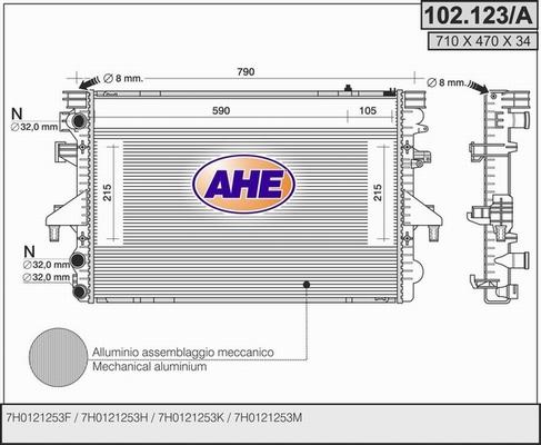 AHE 102.123/A - Радіатор, охолодження двигуна avtolavka.club
