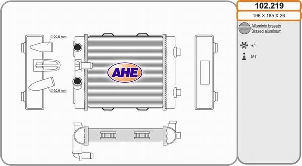 AHE 102.219 - Радіатор, охолодження двигуна avtolavka.club