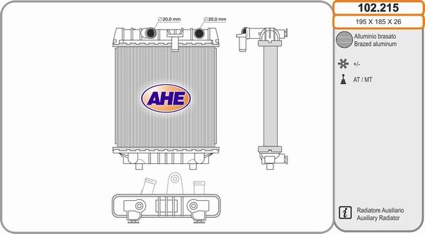 AHE 102.215 - Радіатор, охолодження двигуна avtolavka.club
