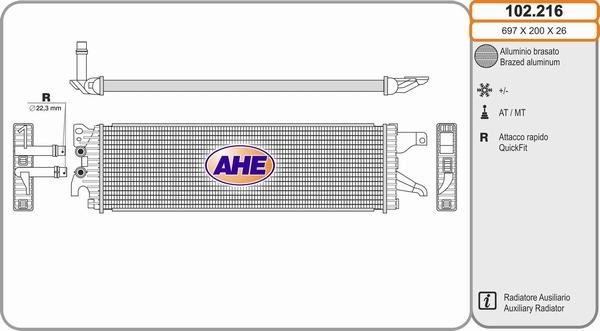 AHE 102.216 - Радіатор, охолодження двигуна avtolavka.club