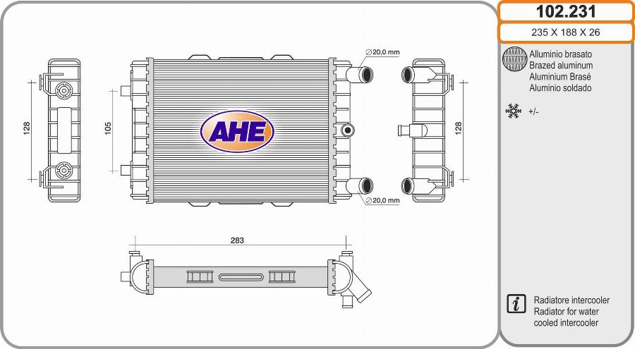 AHE 102.231 - Радіатор, охолодження двигуна avtolavka.club