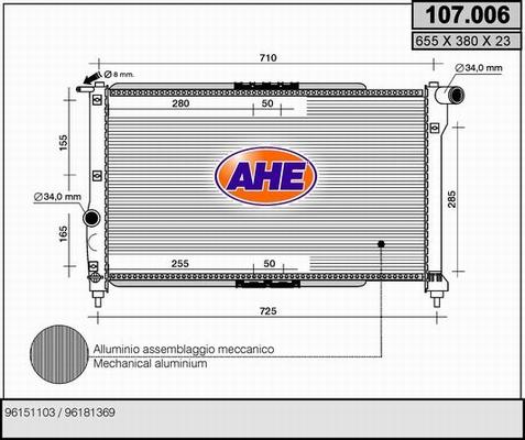 AHE 107.006 - Радіатор, охолодження двигуна avtolavka.club