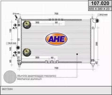 AHE 107.020 - Радіатор, охолодження двигуна avtolavka.club