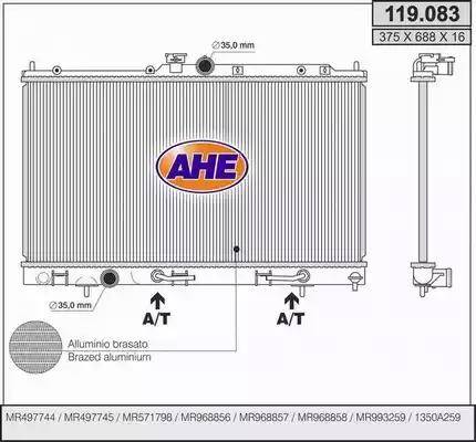 AHE 119.083 - Радіатор, охолодження двигуна avtolavka.club