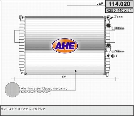 AHE 114.020 - Радіатор, охолодження двигуна avtolavka.club