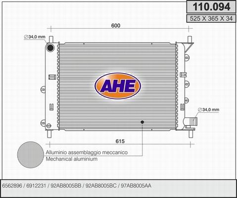 AHE 110.094 - Радіатор, охолодження двигуна avtolavka.club