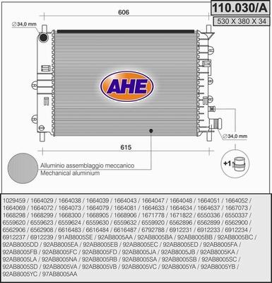 AHE 110.030/A - Радіатор, охолодження двигуна avtolavka.club