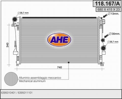 AHE 118.167/A - Радіатор, охолодження двигуна avtolavka.club