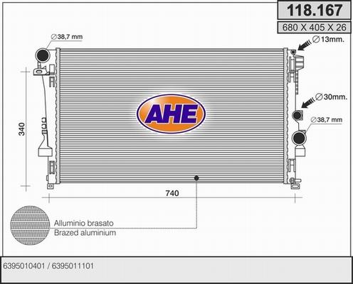 AHE 118.167 - Радіатор, охолодження двигуна avtolavka.club