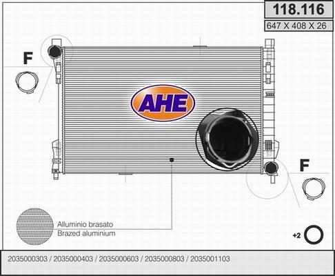 AHE 118.116 - Радіатор, охолодження двигуна avtolavka.club