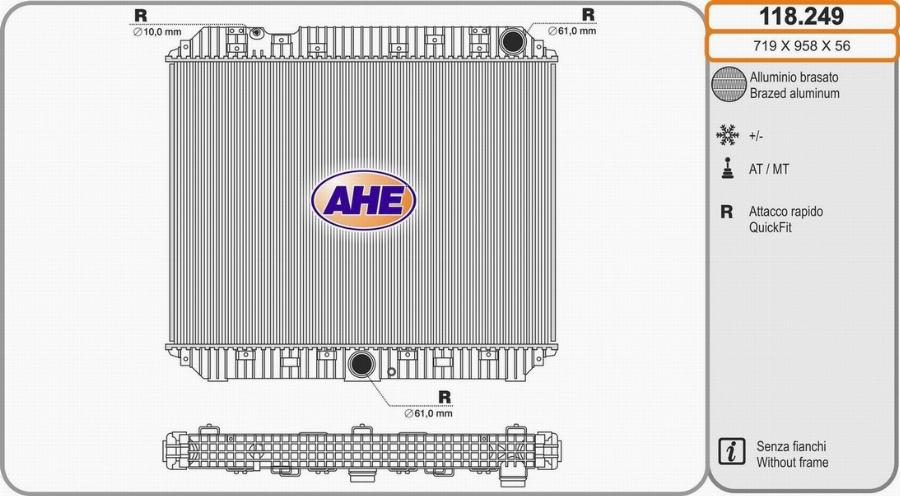 AHE 118.249 - Радіатор, охолодження двигуна avtolavka.club