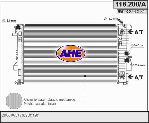 AHE 118.200/A - Радіатор, охолодження двигуна avtolavka.club