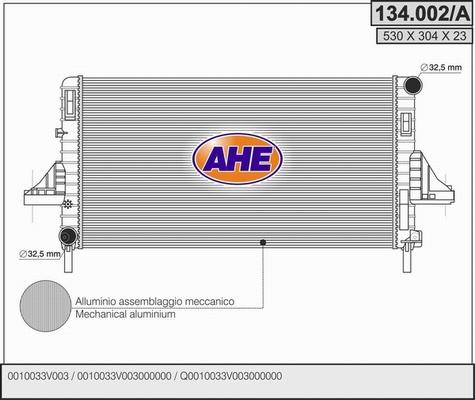 AHE 134.002/A - Радіатор, охолодження двигуна avtolavka.club