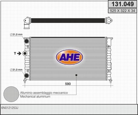 AHE 131.049 - Радіатор, охолодження двигуна avtolavka.club