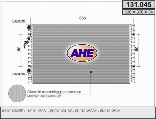 AHE 131.045 - Радіатор, охолодження двигуна avtolavka.club