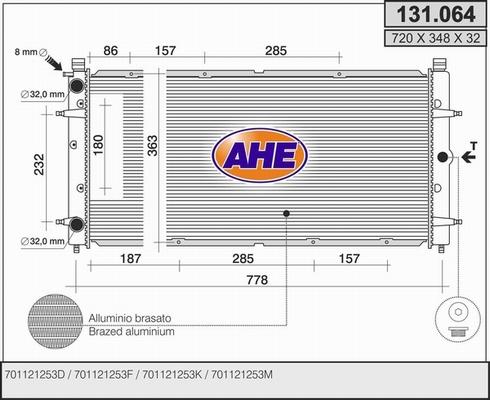 AHE 131.064 - Радіатор, охолодження двигуна avtolavka.club